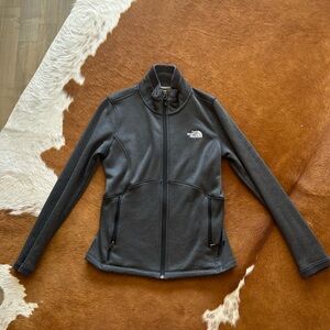 Small North Face gray soft light zip up jacket